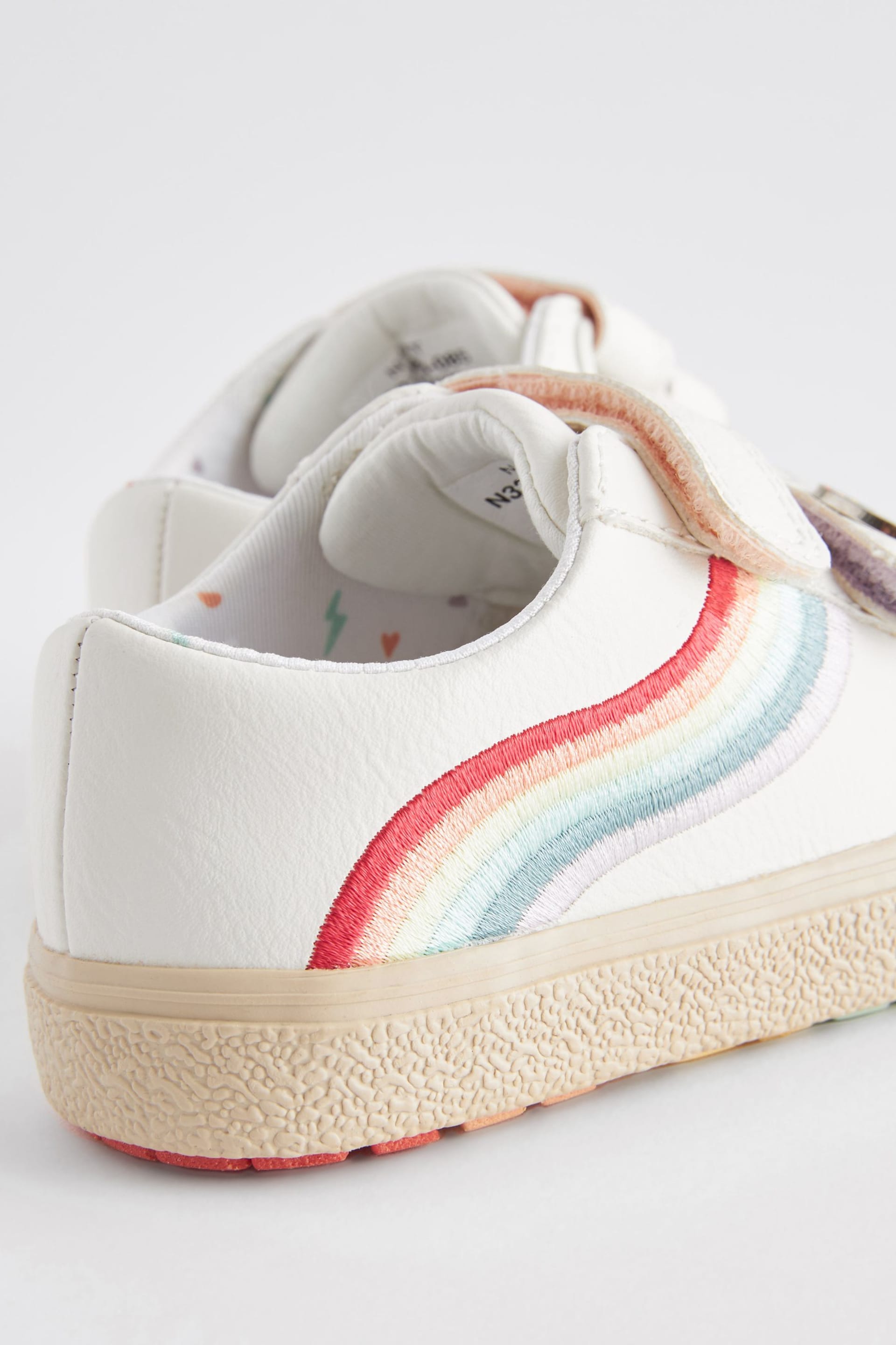 White Standard Fit (F) Rainbow Trainers - Image 10 of 10