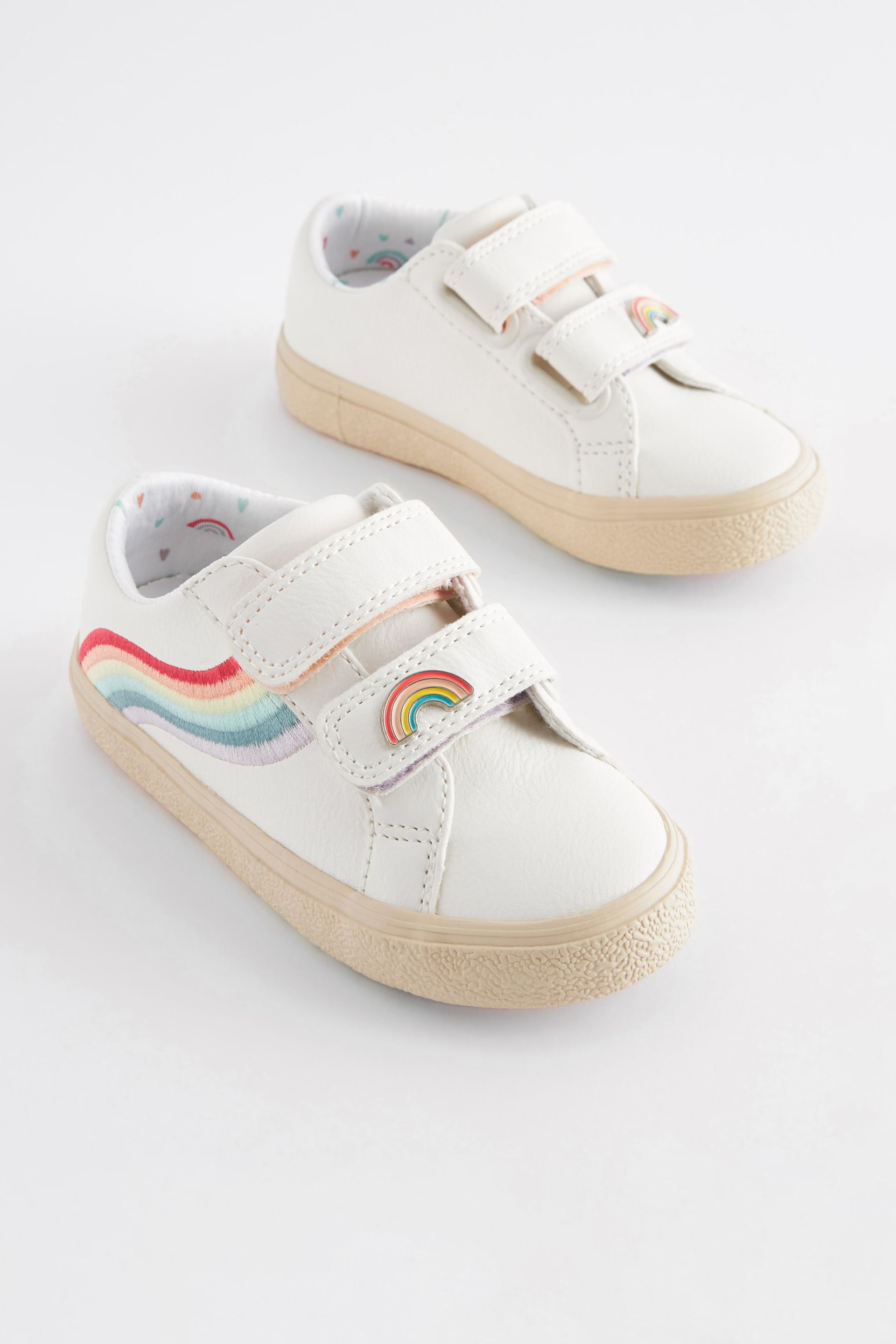 White Standard Fit (F) Rainbow Trainers - Image 4 of 10