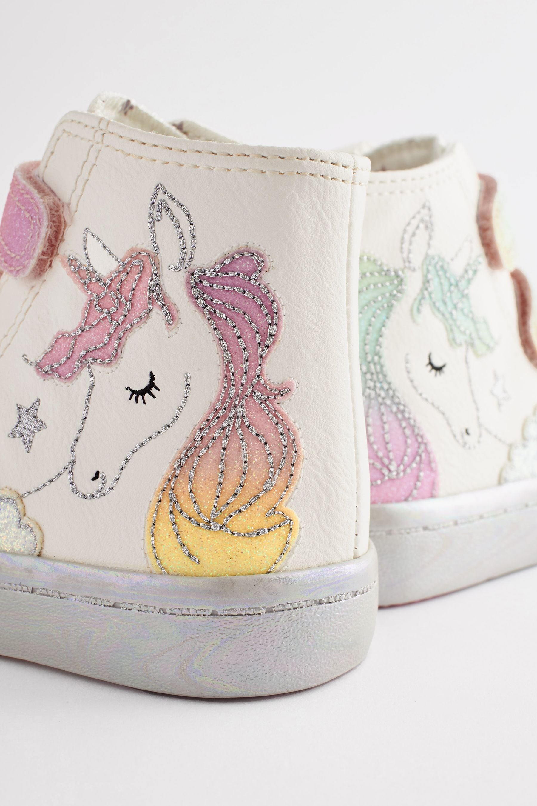 Buy White Unicorn Glitter High Top Trainers from Next Canada
