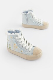 Denim Blue Embroidered High Top Trainers - Image 2 of 7