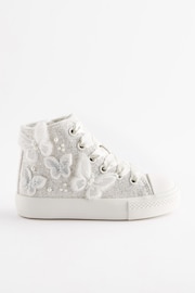 White Glitter Bridesmaid High Top Trainers - Image 2 of 6