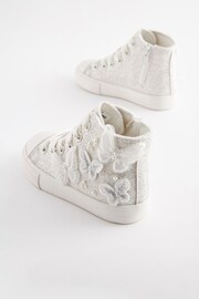 White Glitter Bridesmaid High Top Trainers - Image 4 of 6