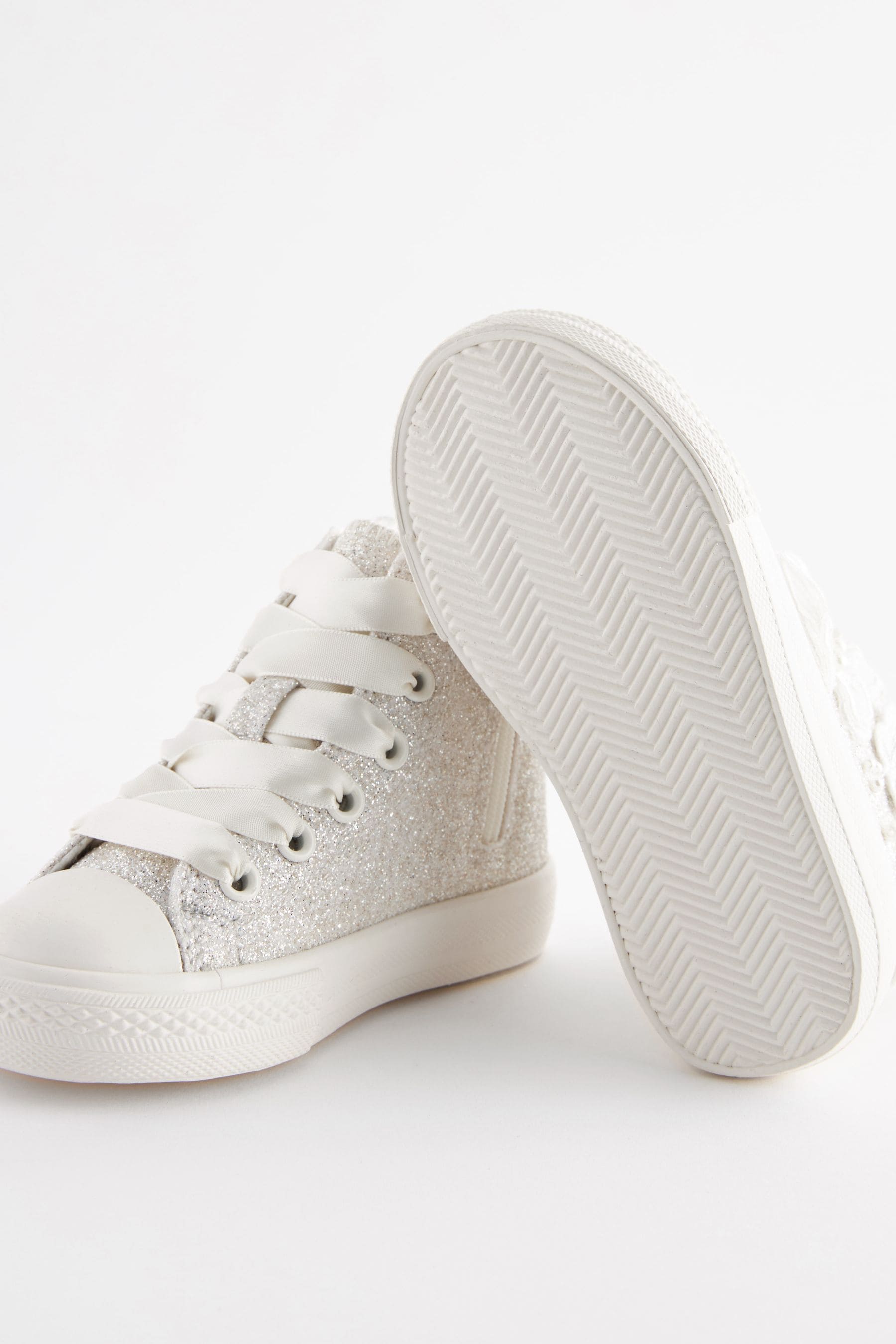 Buy White Glitter Bridesmaid High Top Trainers from Next Luxembourg
