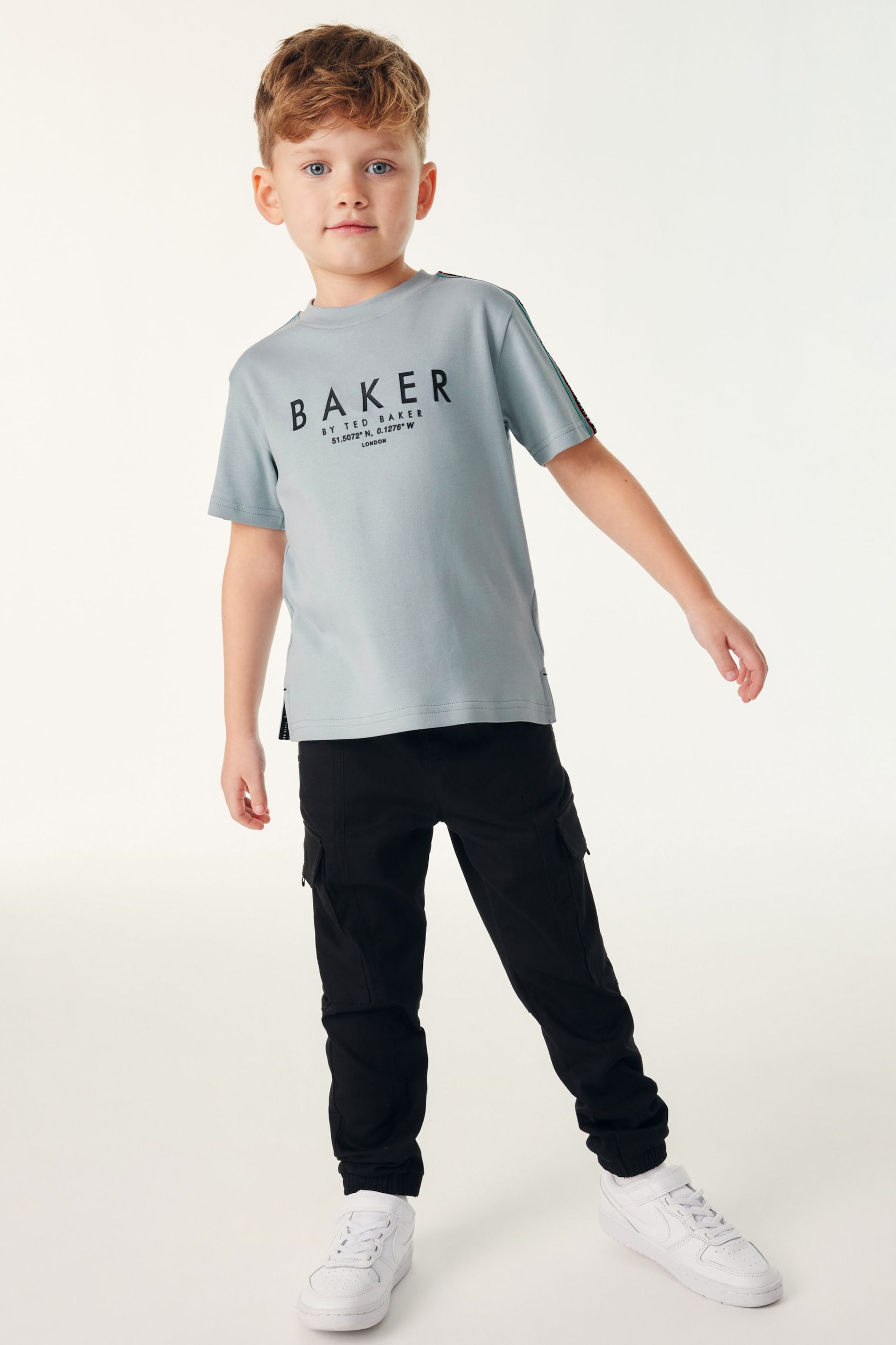Baker by Ted Baker Blue Tape Detail T-Shirt - Image 4 of 12