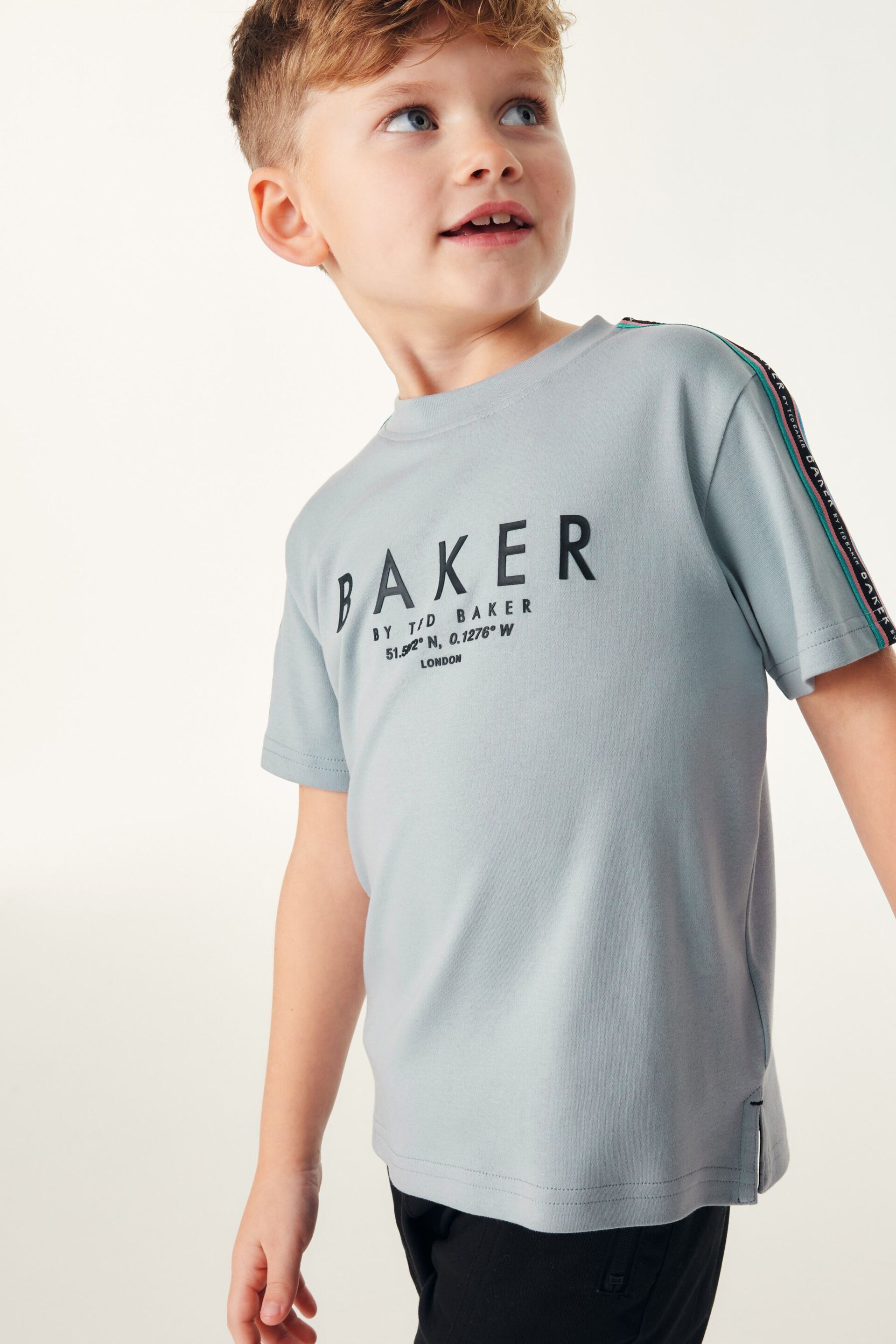Baker by Ted Baker Blue Tape Detail T-Shirt - Image 6 of 12