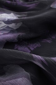 Purple Floral Sheer Layer Cap Sleeve Top - Image 6 of 6