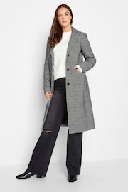 Long Tall Sally Black Check Midi Formal Coat - Image 1 of 4