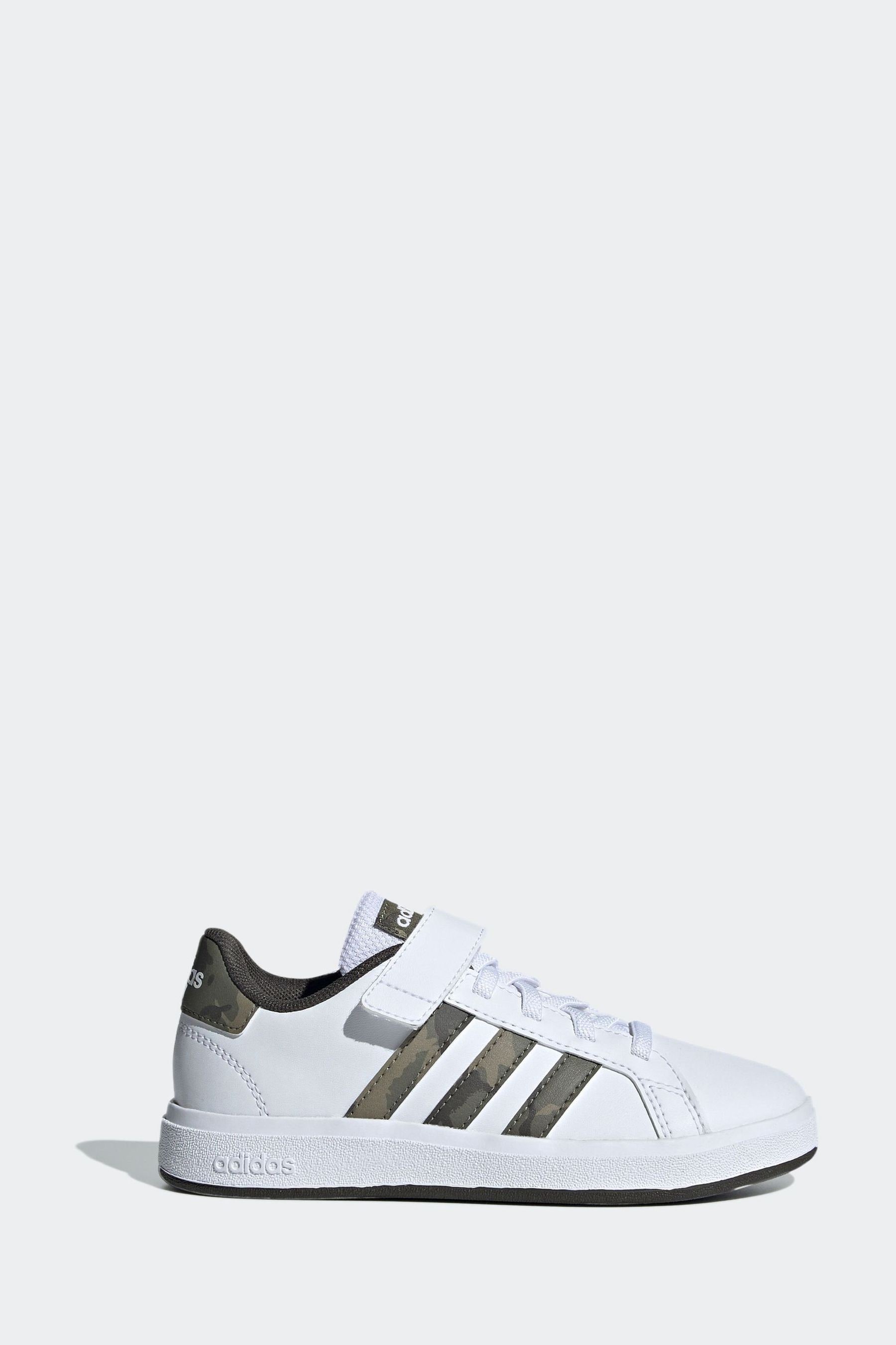 Buy adidas White Camo Sportswear Grand Court Elastic Lace And Top Strap Trainers from Next Luxembourg