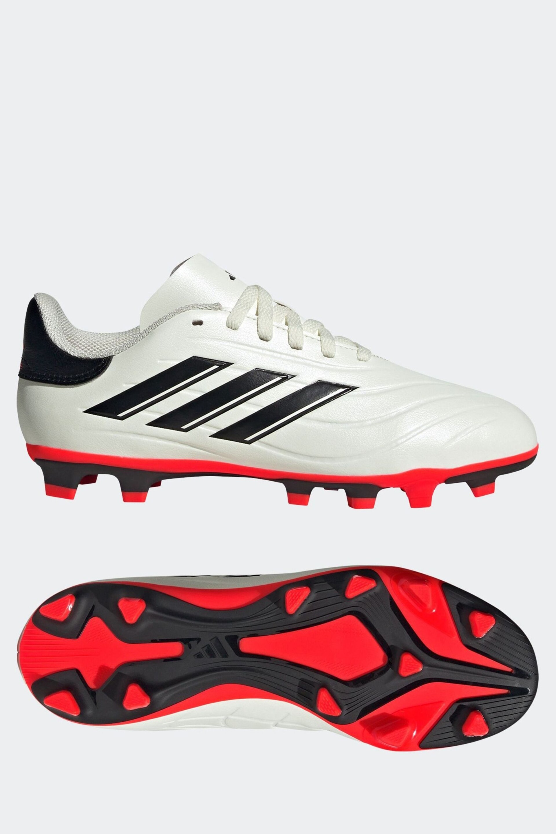 adidas White Football Copa Pure II Club Flexible Ground Kids Boots - Image 6 of 10