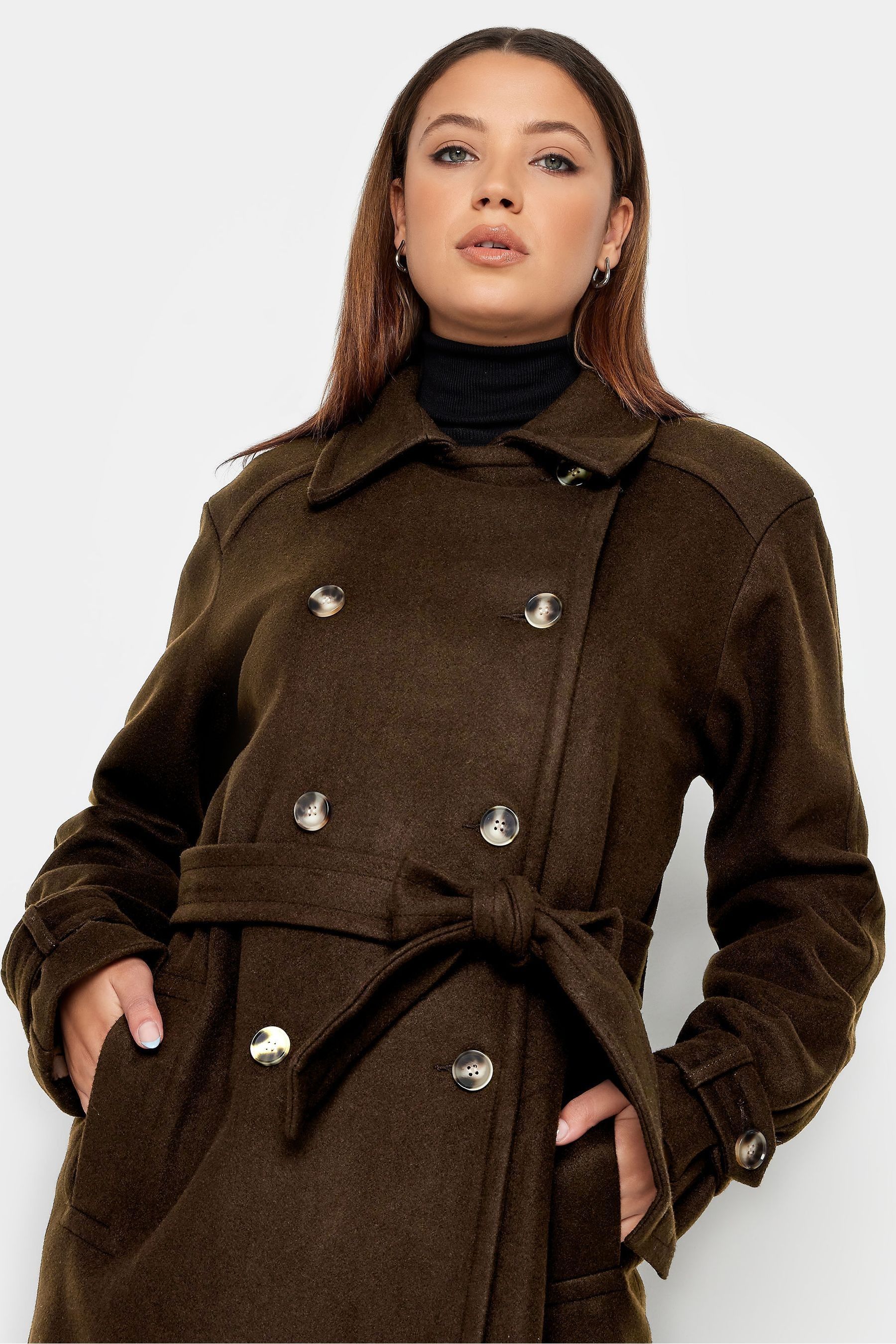 High collar trench coat hot sale