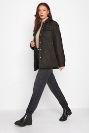 Long Tall Sally Black Lightweight Diamond Quilted Shacket - Image 2 of 5