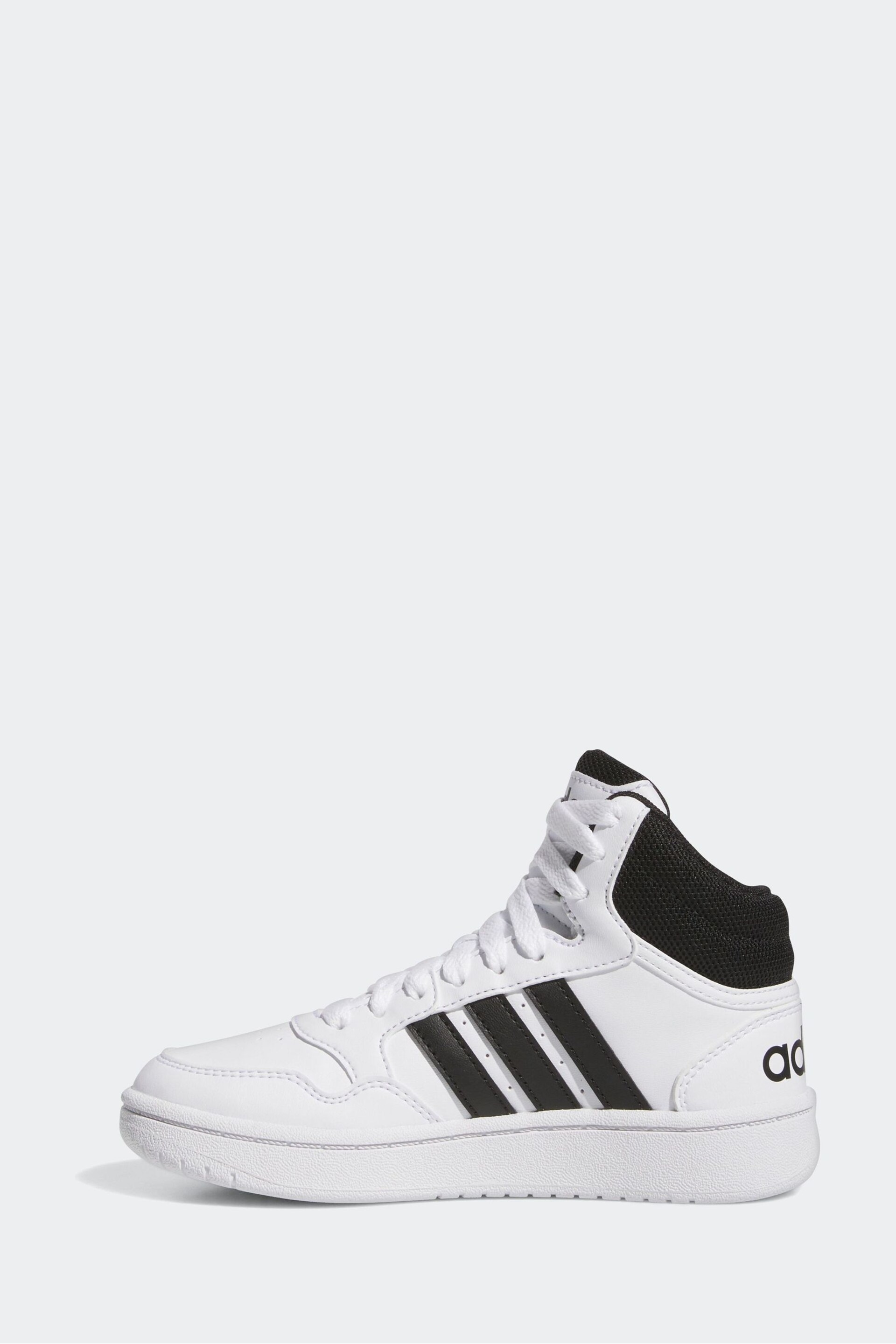 adidas White/black Hoops Mid Shoes - Image 2 of 8