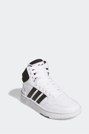 adidas White/black Hoops Mid Shoes - Image 3 of 8