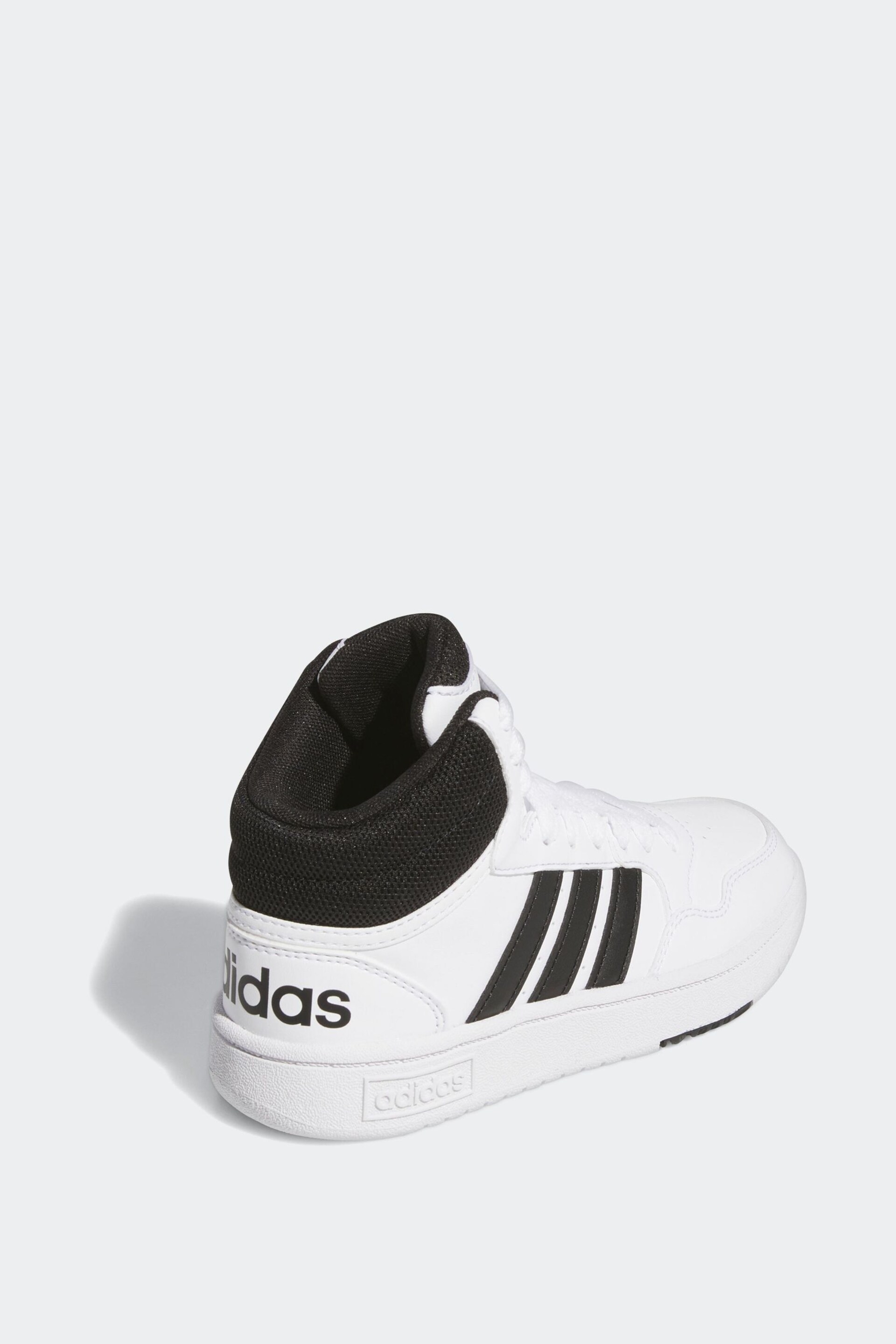 adidas White/black Hoops Mid Shoes - Image 4 of 8