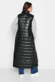 Long Tall Sally Black High Shine Maxi Puffer Gilet - Image 2 of 4