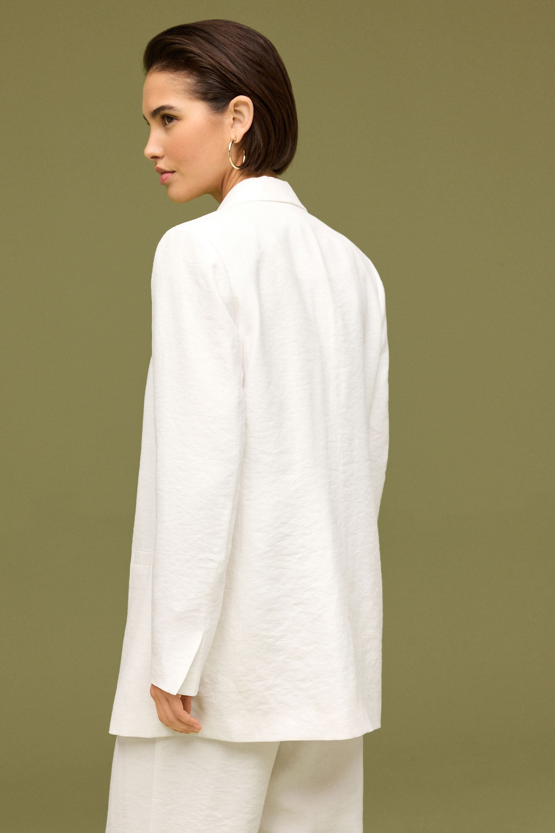 White relaxed blazer cheap