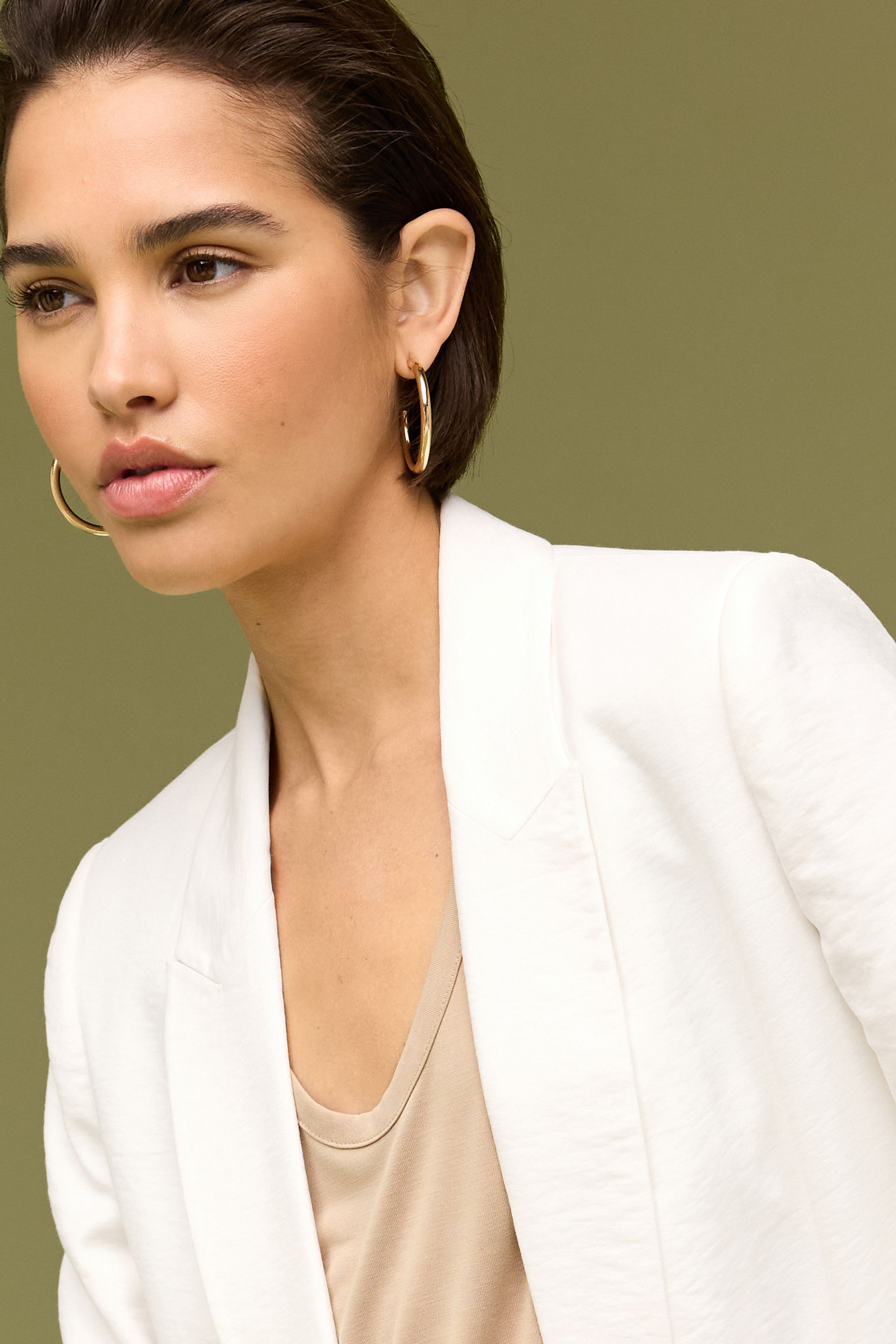 White relaxed blazer cheap