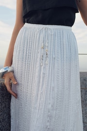 White Crinkle Satin Maxi Skirt - Image 4 of 4
