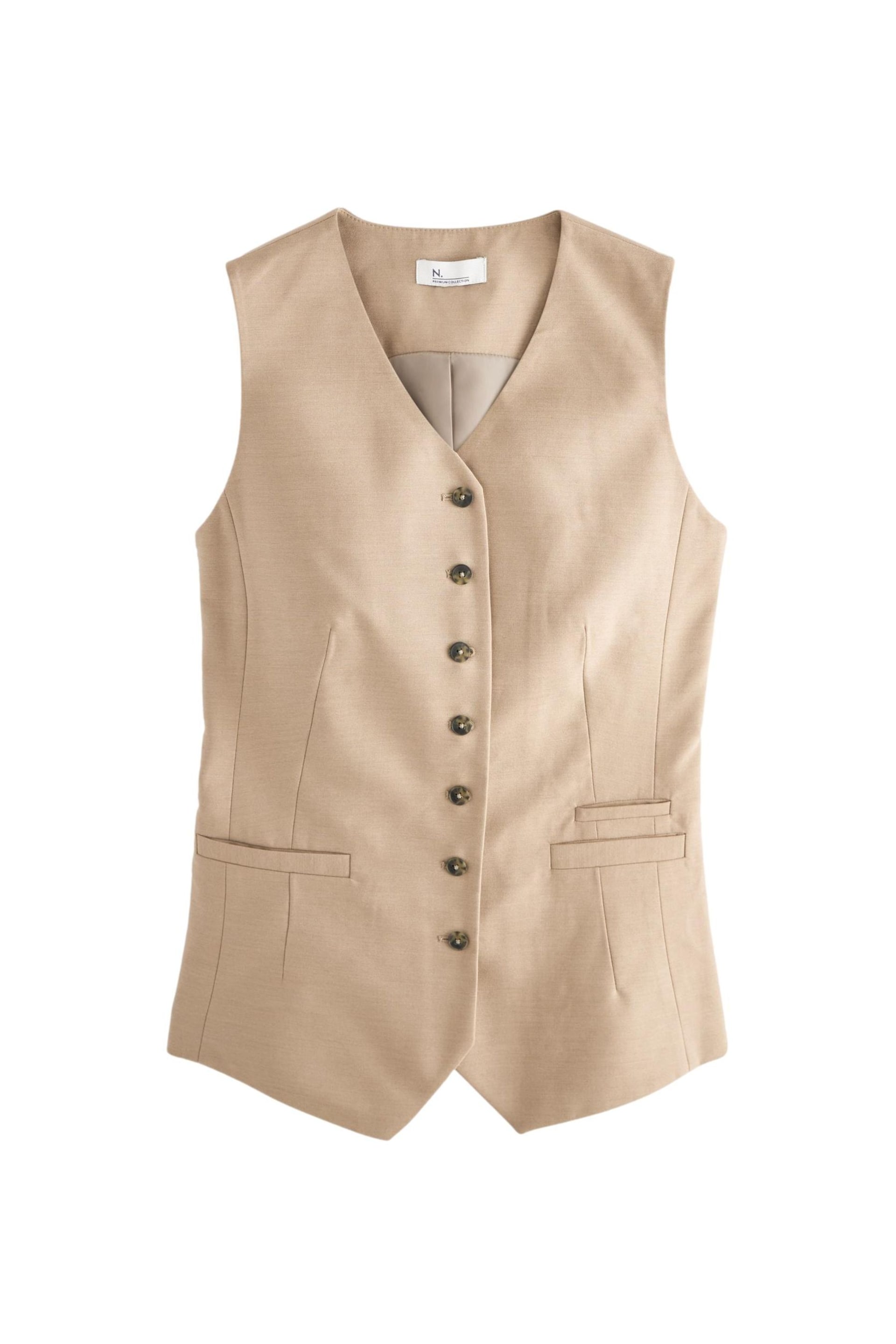Mink Brown Premium Longline Tailored Waistcoat - Image 7 of 7