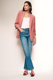 Pink Relaxed Ruched Sleeve Blazer - Image 2 of 6