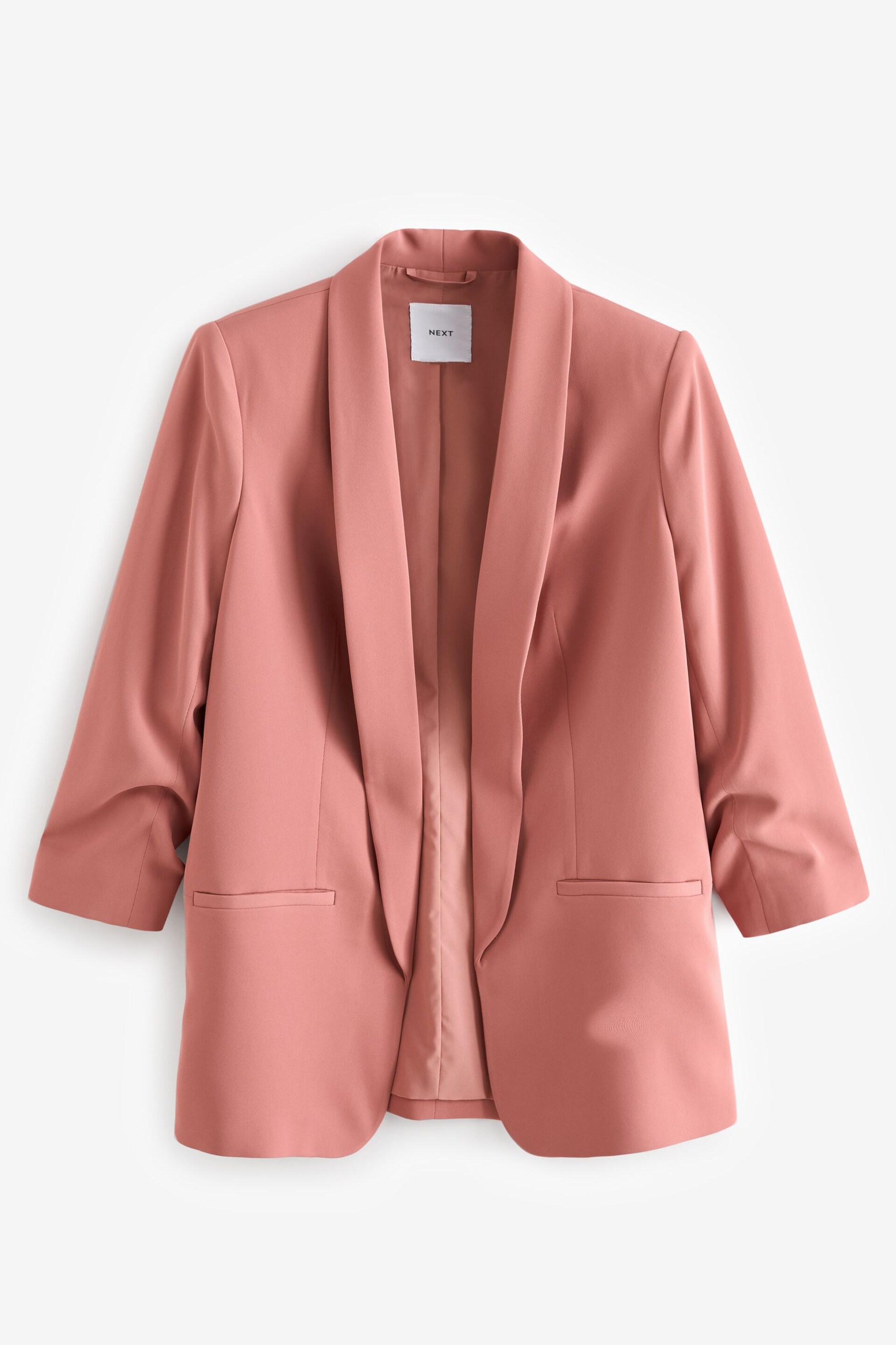 Pink Relaxed Ruched Sleeve Blazer - Image 5 of 6