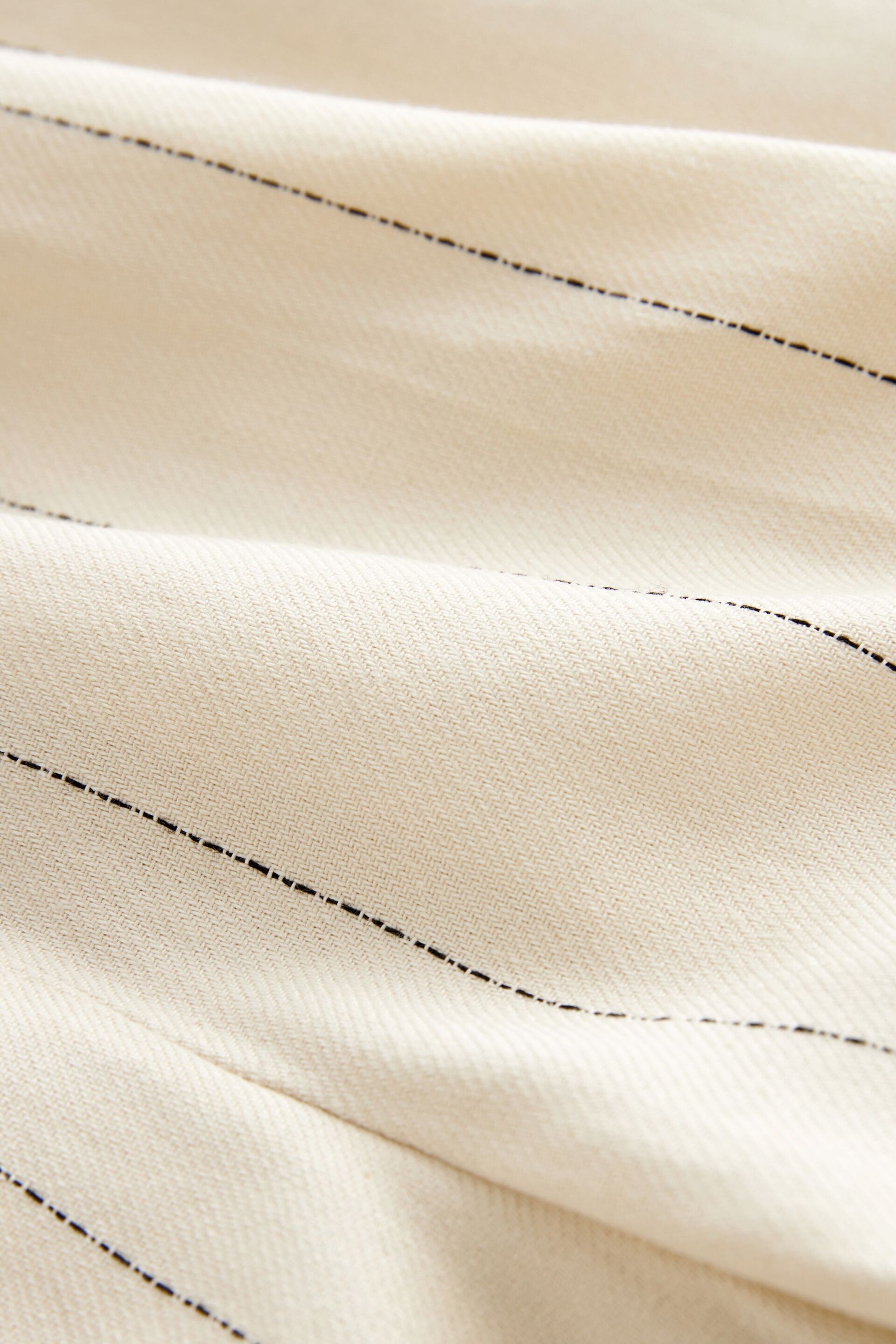 White Premium Linen Blend Pin Stripe Shorts - Image 4 of 4