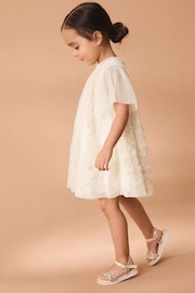 Cream Mesh Flower Dress (3mths-7yrs) - Image 2 of 7