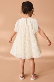 Cream Mesh Flower Dress (3mths-7yrs) - Image 3 of 7