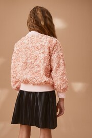 Pink 3D Floral Bomber Jacket (3-16yrs) - Image 3 of 8