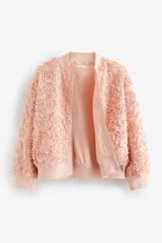 Pink 3D Floral Bomber Jacket (3-16yrs) - Image 6 of 8