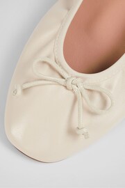 LK Bennett White Trilly Leather Ballerina Pumps - Image 4 of 4