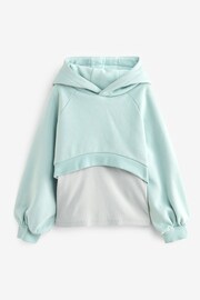Blue Layered Cropped Hoodie (3-16yrs) - Image 3 of 5
