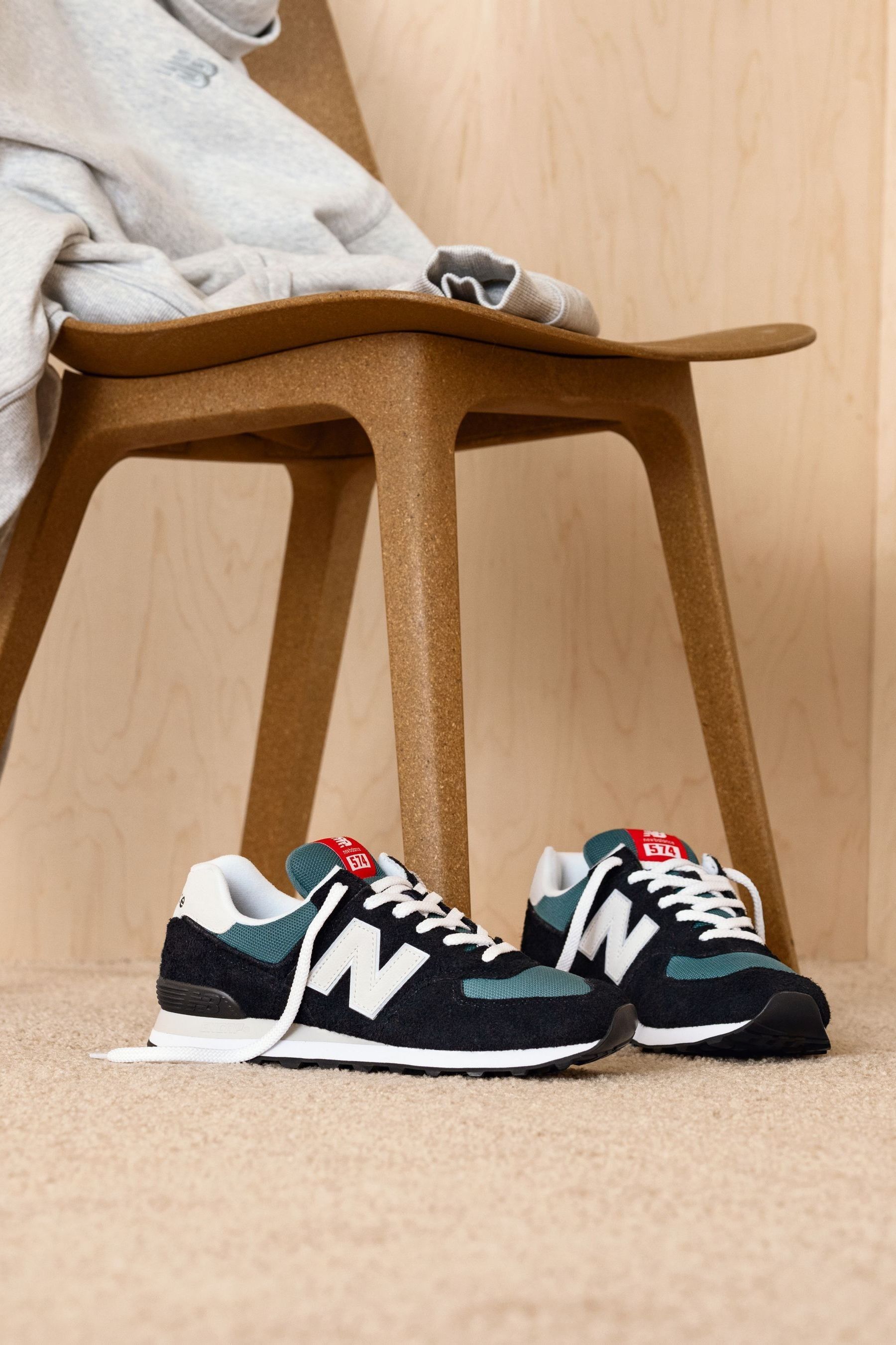 Buy New Balance Black Green Mens 574 Trainers from Next Austria