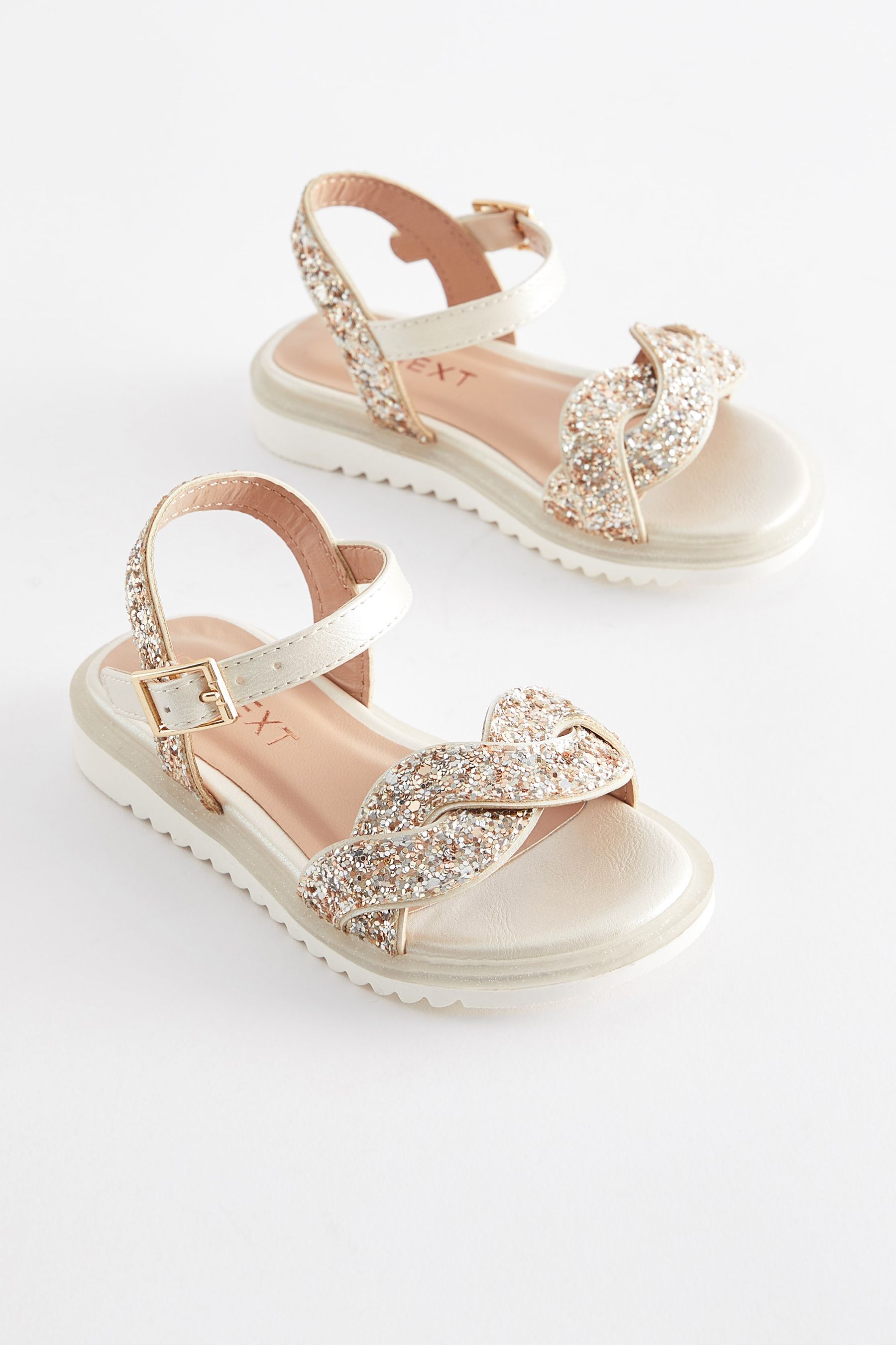 Next glitter sandals deals