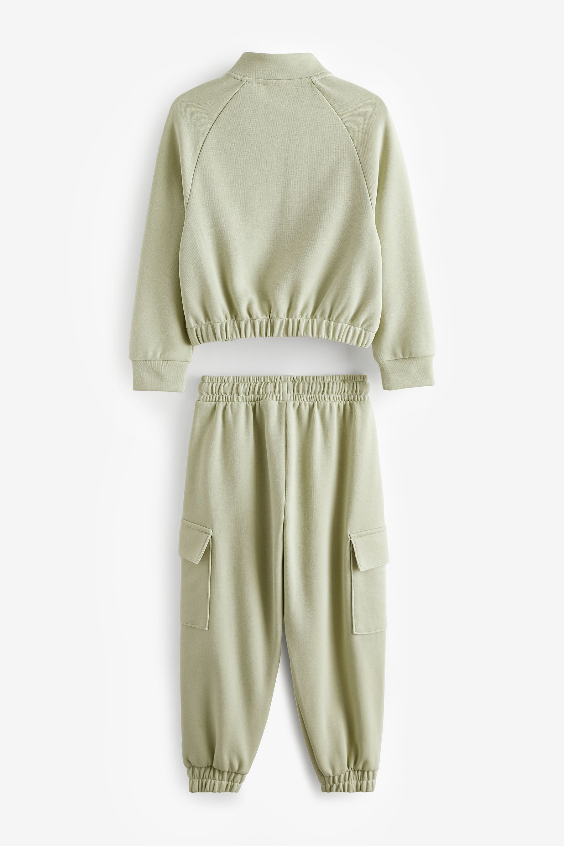 Lime Green Zip Crew And Cargo Joggers Set 3 16yrs