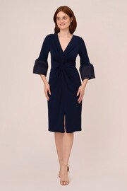 Adrianna Papell Blue Jersey And Taffeta Midi Dress - Image 1 of 7