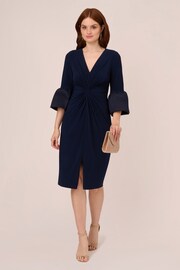 Adrianna Papell Blue Jersey And Taffeta Midi Dress - Image 3 of 7