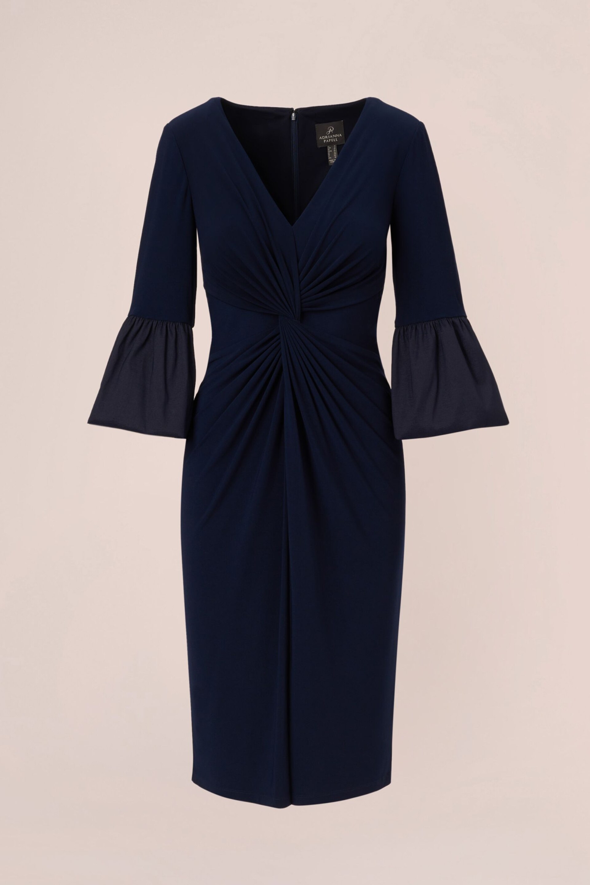 Adrianna Papell Blue Jersey And Taffeta Midi Dress - Image 6 of 7