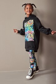 Black Graffiti Longline Hoodie And Leggings Set (3-16yrs) - Image 2 of 8