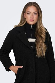 ONLY Black Tailored Cosy Teddy Borg Coat - Image 3 of 5