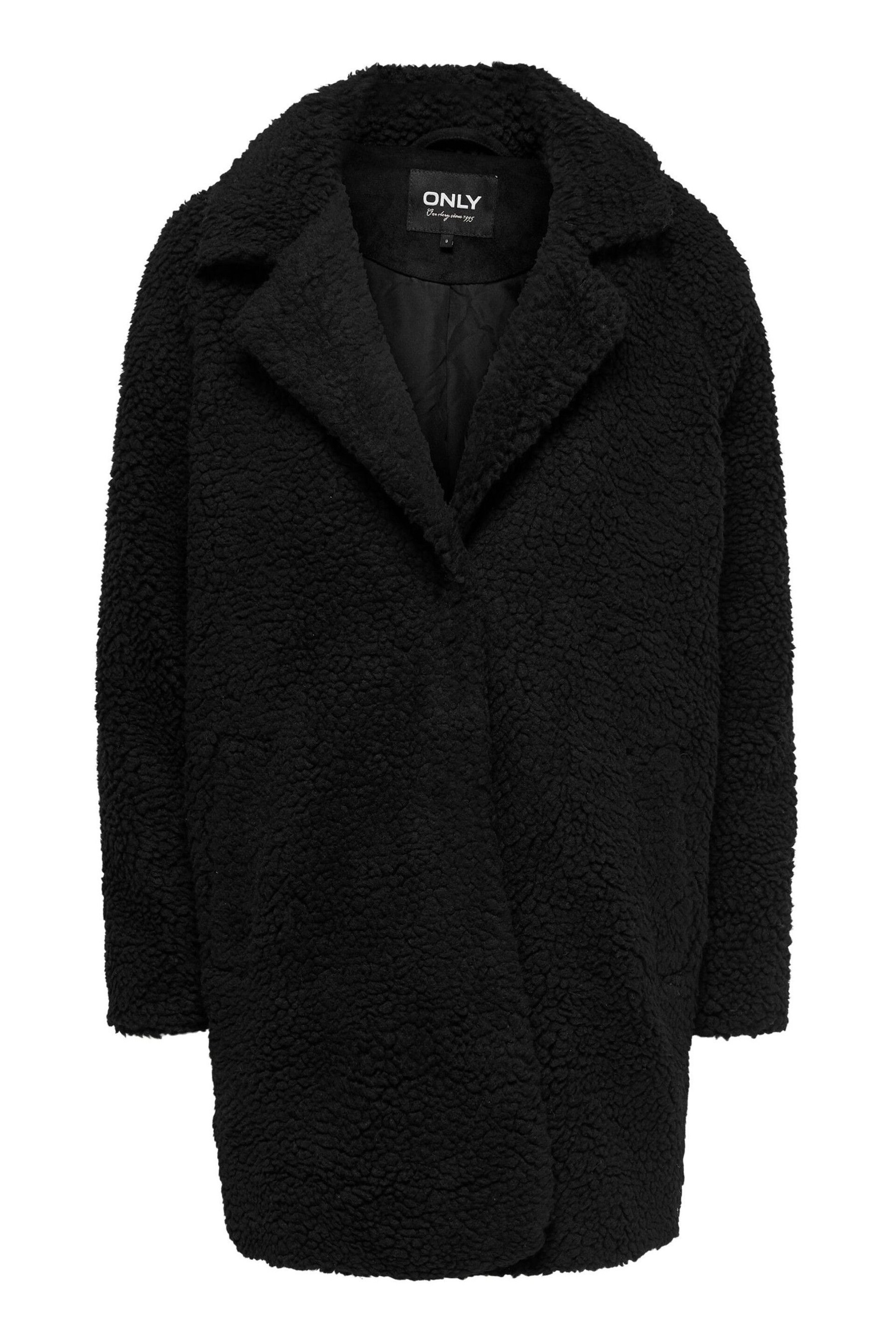 ONLY Black Tailored Cosy Teddy Borg Coat - Image 5 of 5