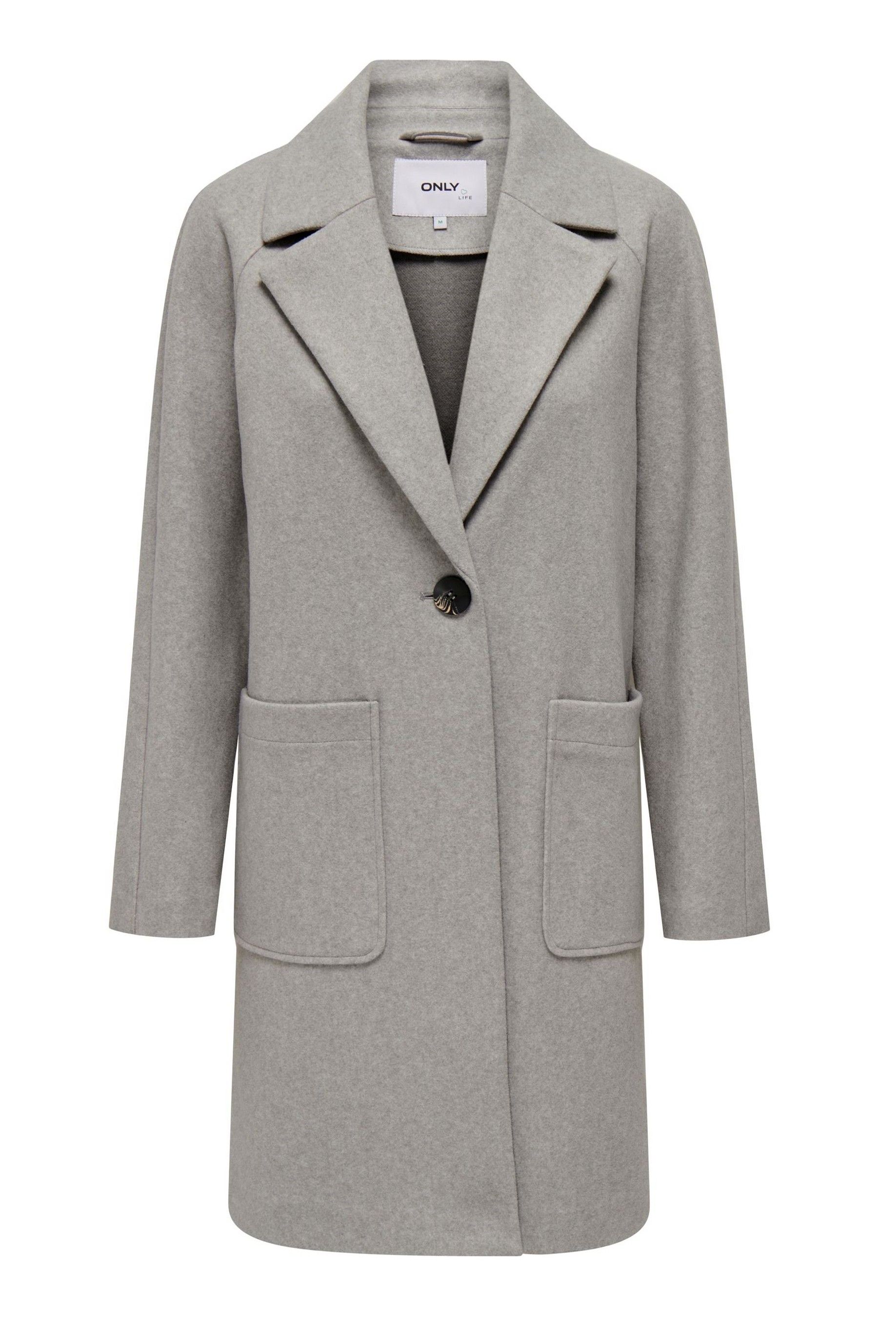 Buy ONLY Grey Lightweight Tailored Coat with Front Pockets from Next Luxembourg