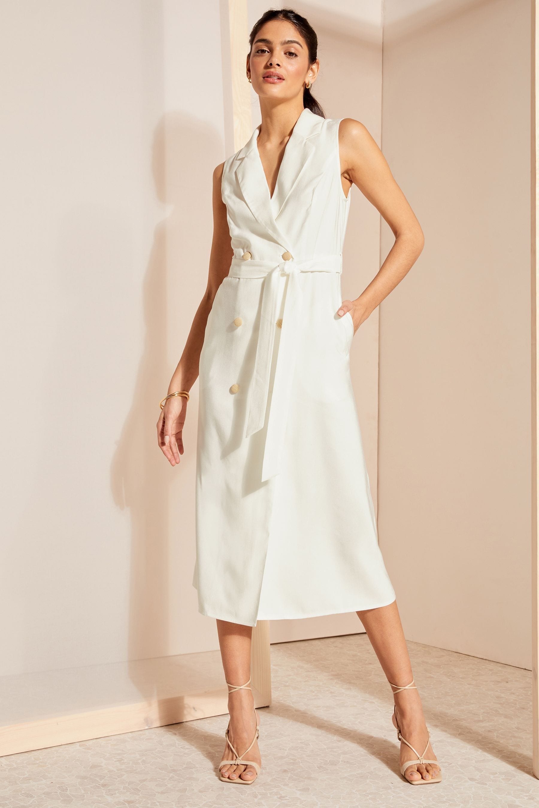 Double breasted wrap dress outlet