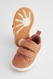 Tan Brown Standard Fit (F) Baby Touch Fastening Leather First Walker Shoes - Image 3 of 7
