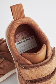 Tan Brown Standard Fit (F) Baby Touch Fastening Leather First Walker Shoes - Image 7 of 7