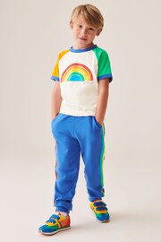 Little Bird by Jools Oliver Blue Rainbow T-Shirt and Jogger Set - Image 6 of 8