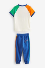 Little Bird by Jools Oliver Blue Rainbow T-Shirt and Jogger Set - Image 7 of 8