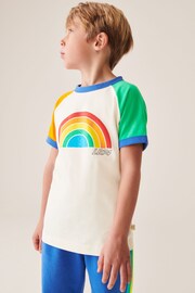 Little Bird by Jools Oliver Blue Rainbow T-Shirt and Jogger Set - Image 8 of 8