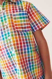 Little Bird by Jools Oliver Multi/Check Colourful Shirt and Short Set - Image 4 of 10