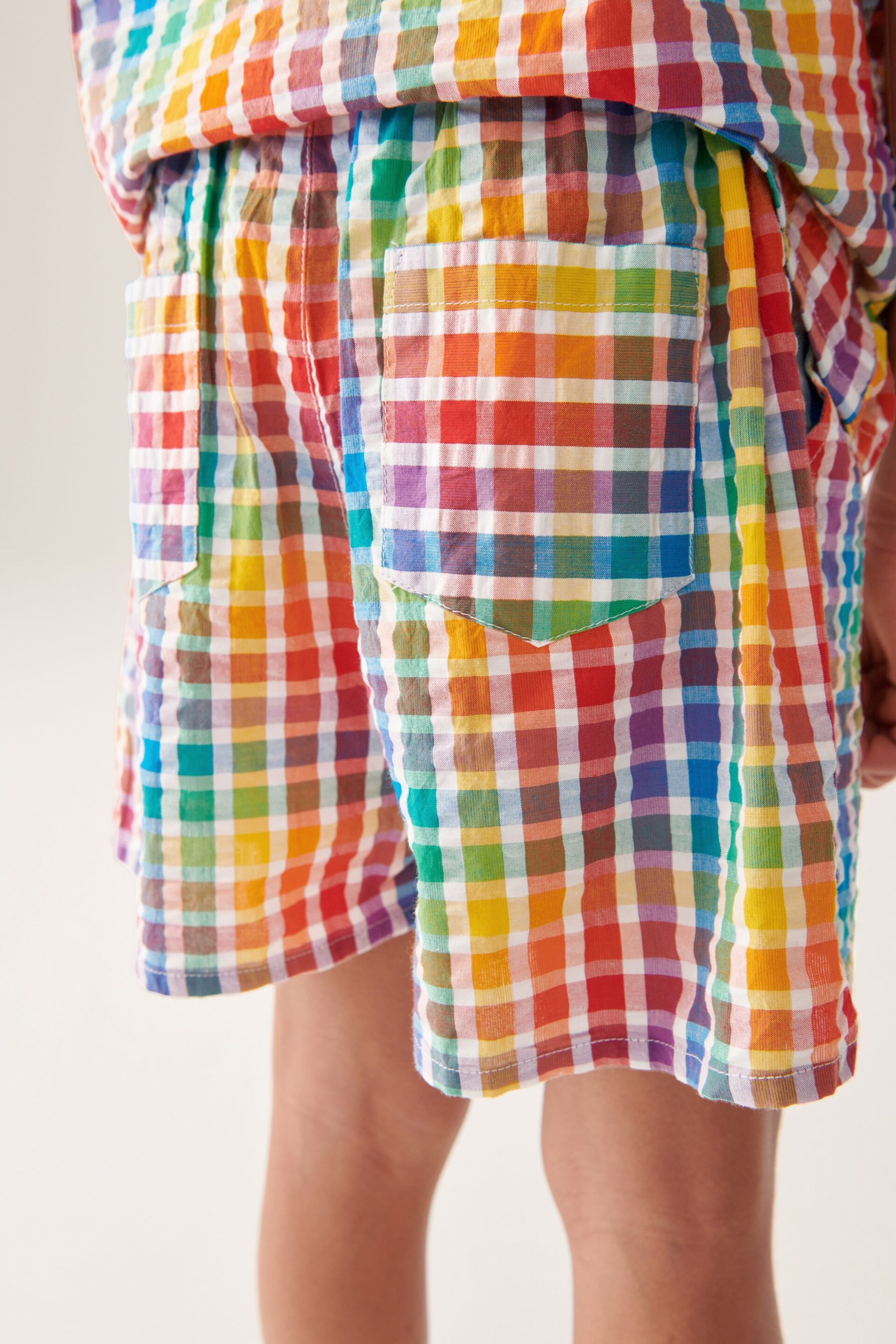 Little Bird by Jools Oliver Multi/Check Colourful Shirt and Short Set - Image 6 of 10